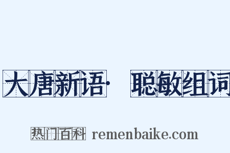 大唐新语·聪敏组词是什么意思的图片